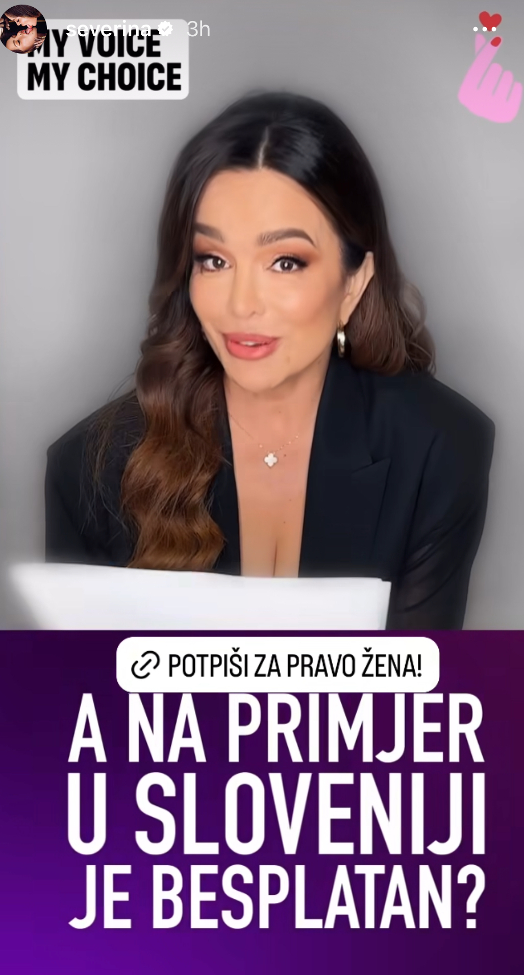 Video, ki ga je Severina objavila na Instagramu