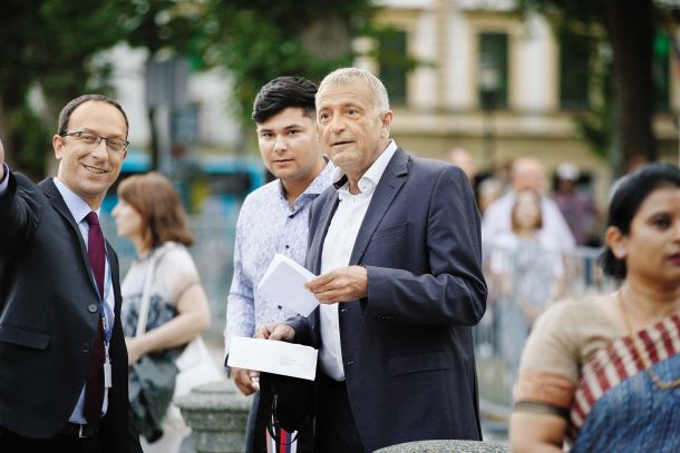 Človek za vse vlade: Senko Pličanič (desno) na proslavi ob dnevu državnosti junija 2022
