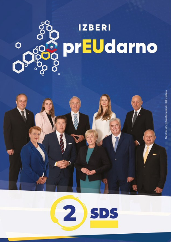 PrEUdarni politiki na plakatu SDS