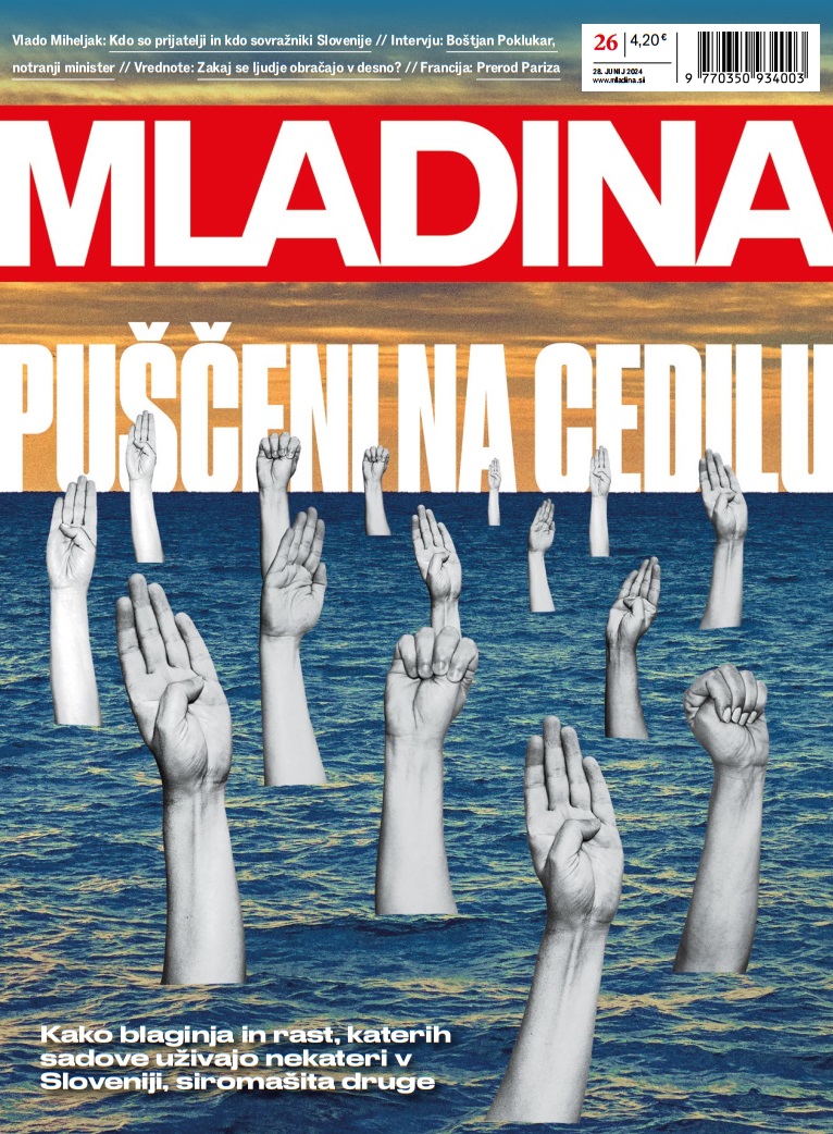 Naslovnica nove Mladine / PUŠČENI NA CEDILU