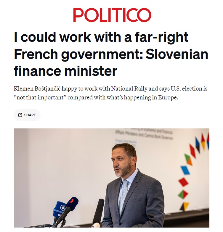Objava bruseljskega časnika Politico