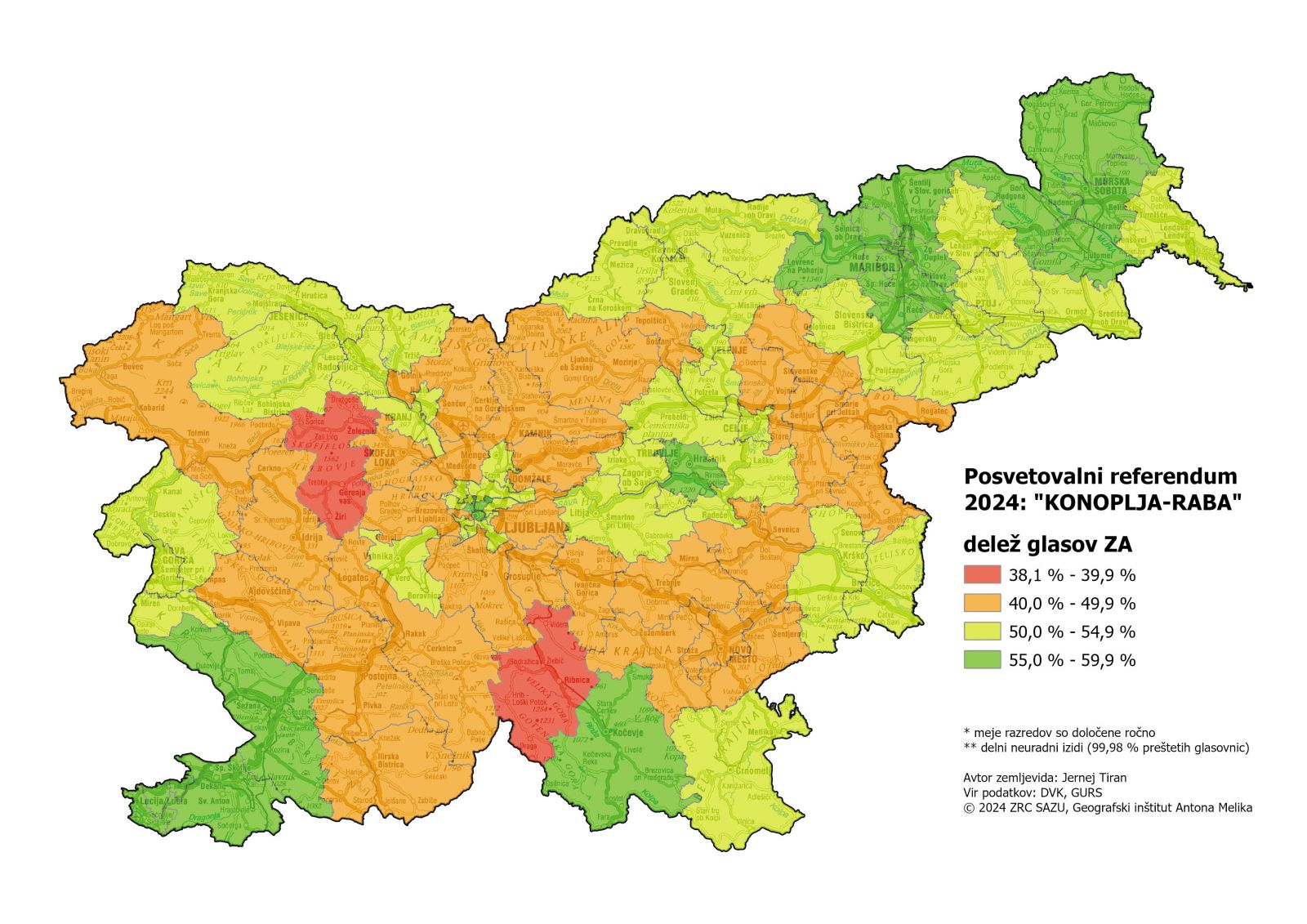 Bolj zeleno, bolj za, bolj rdeče, bolj proti