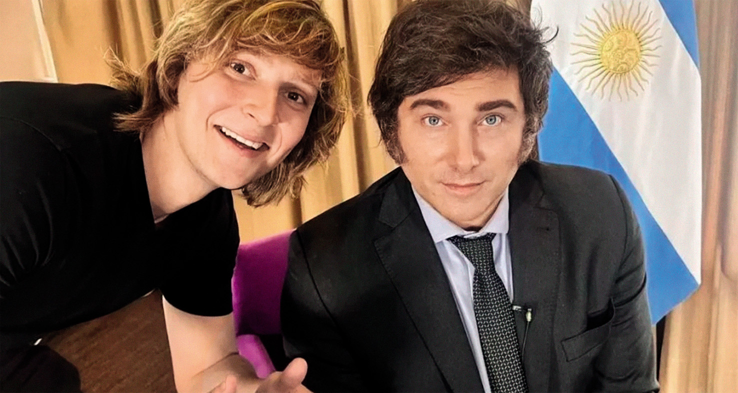 Javier Milei je vodenje svojega profila na TikToku med predsedniško kampanjo zaupal 22-letnemu študentu Iñakiju Gutiérrezu (levo)