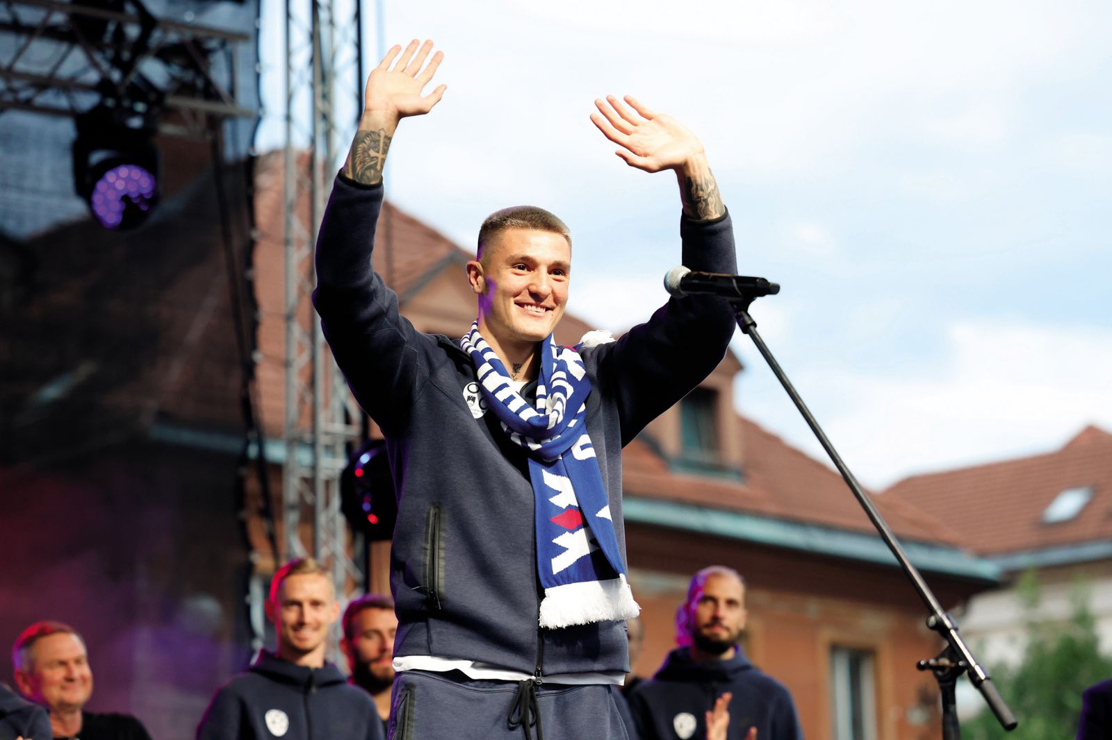 Benjamin Šeško na častnem sprejemu nogometne reprezentance na Kongresnem trgu v Ljubljani | Borut Krajnc