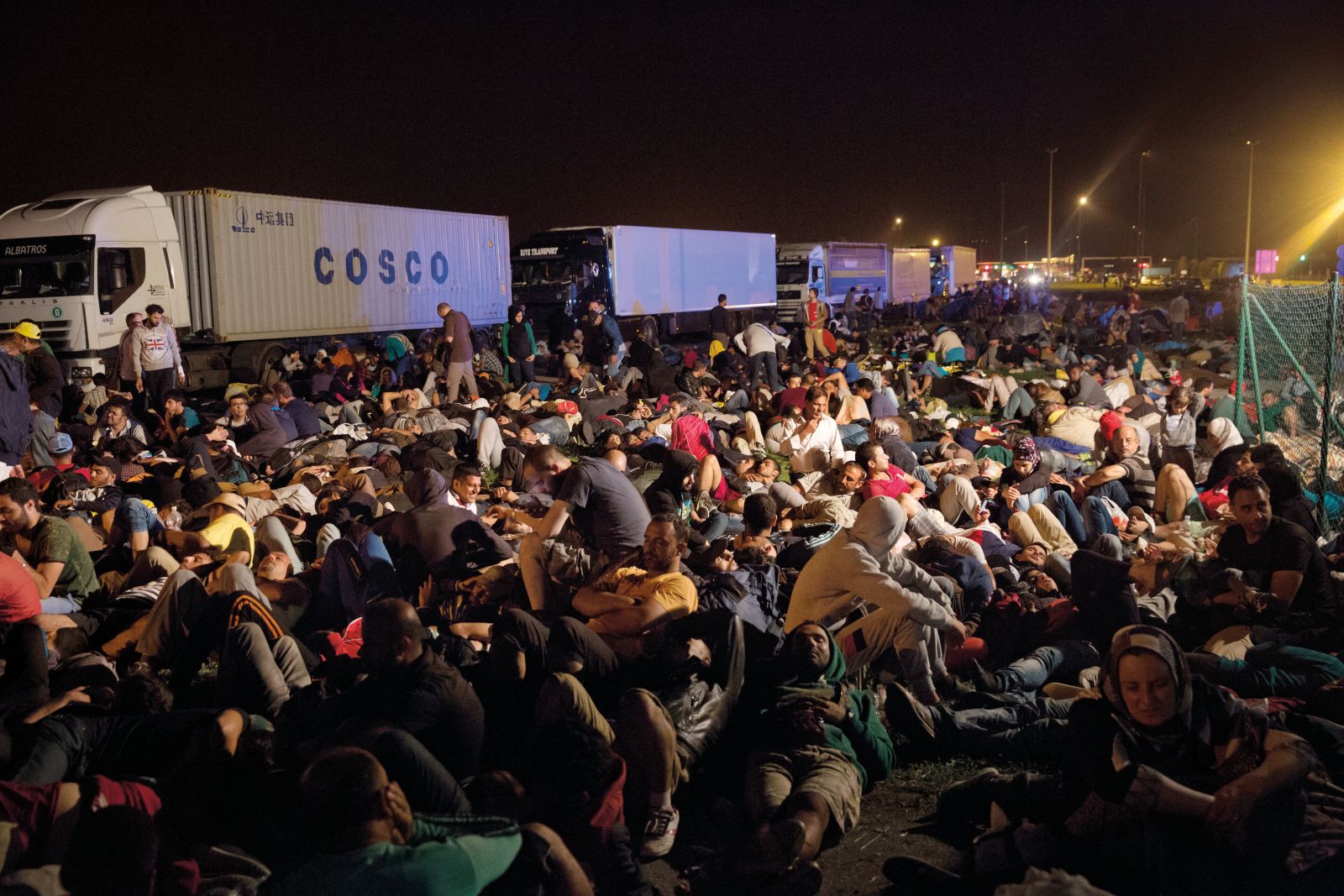 Begunci na mejnem prehodu Obrežje leta 2015