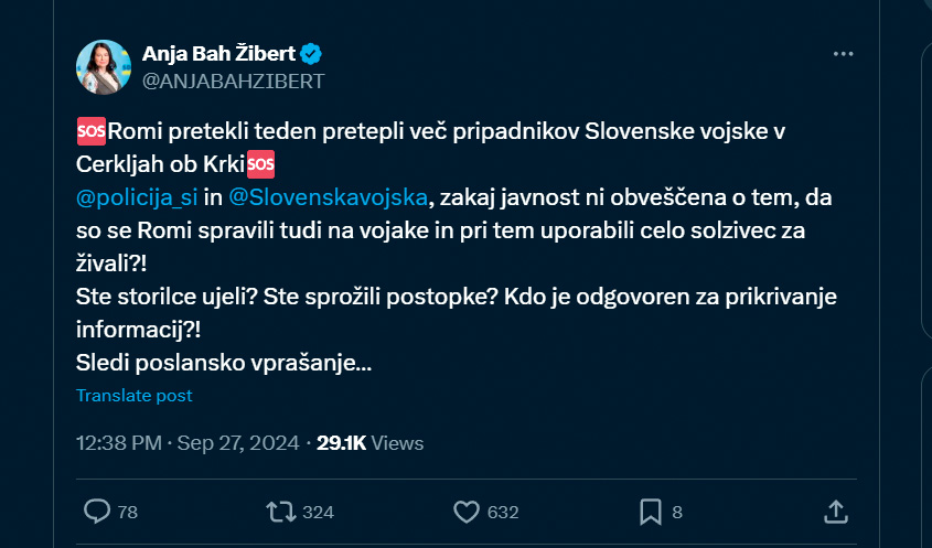Zgroženo vprašanje poslanke SDS Anje Bah Žibert