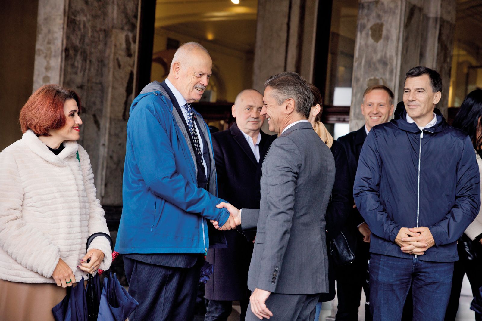 Miroslav Gregorič in Robert Golob ob začetku gradbenih del na železniški postaji | Luka Dakskobler