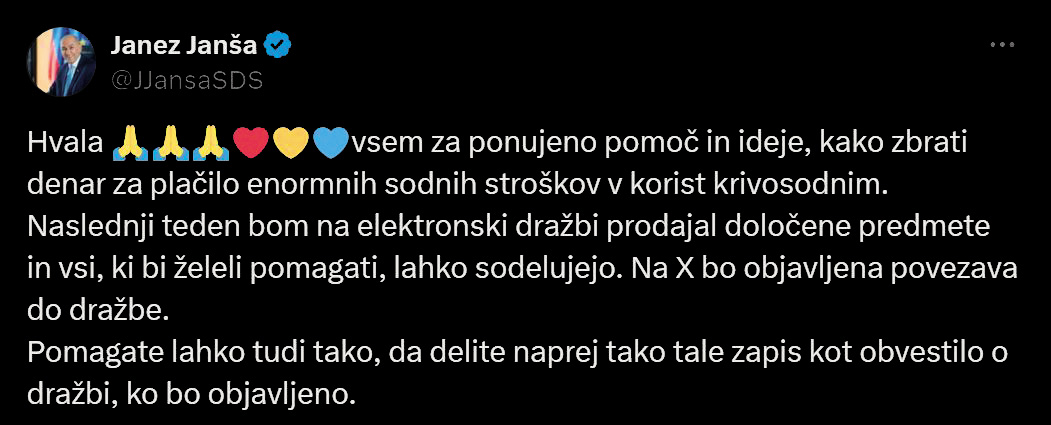 Janša je na pomoč poklical svoje volivce