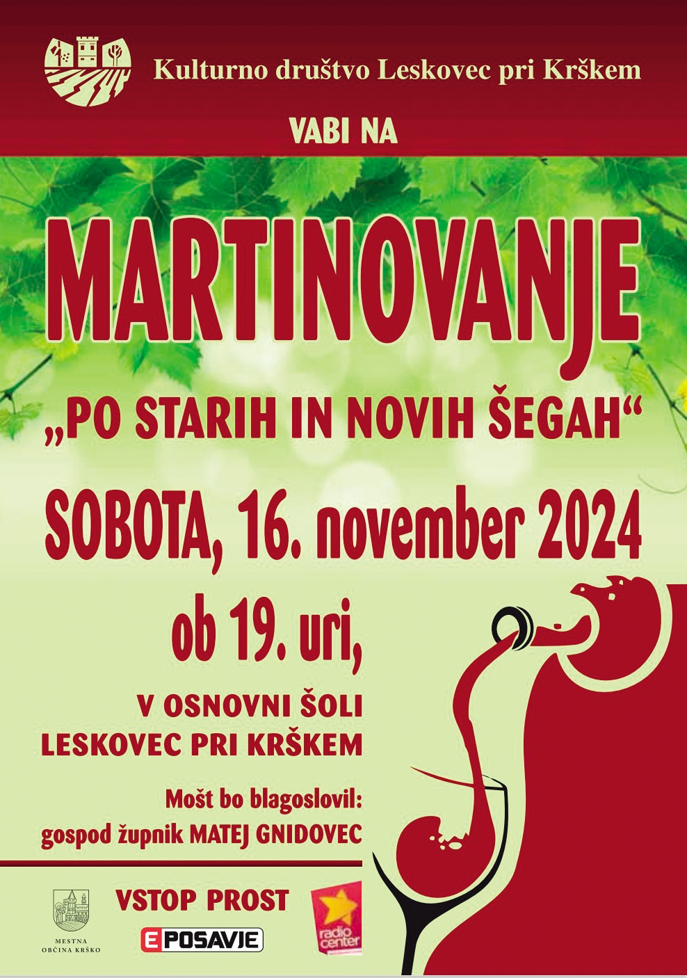 Plakat za prireditev in blagoslov, ki ju ni bilo