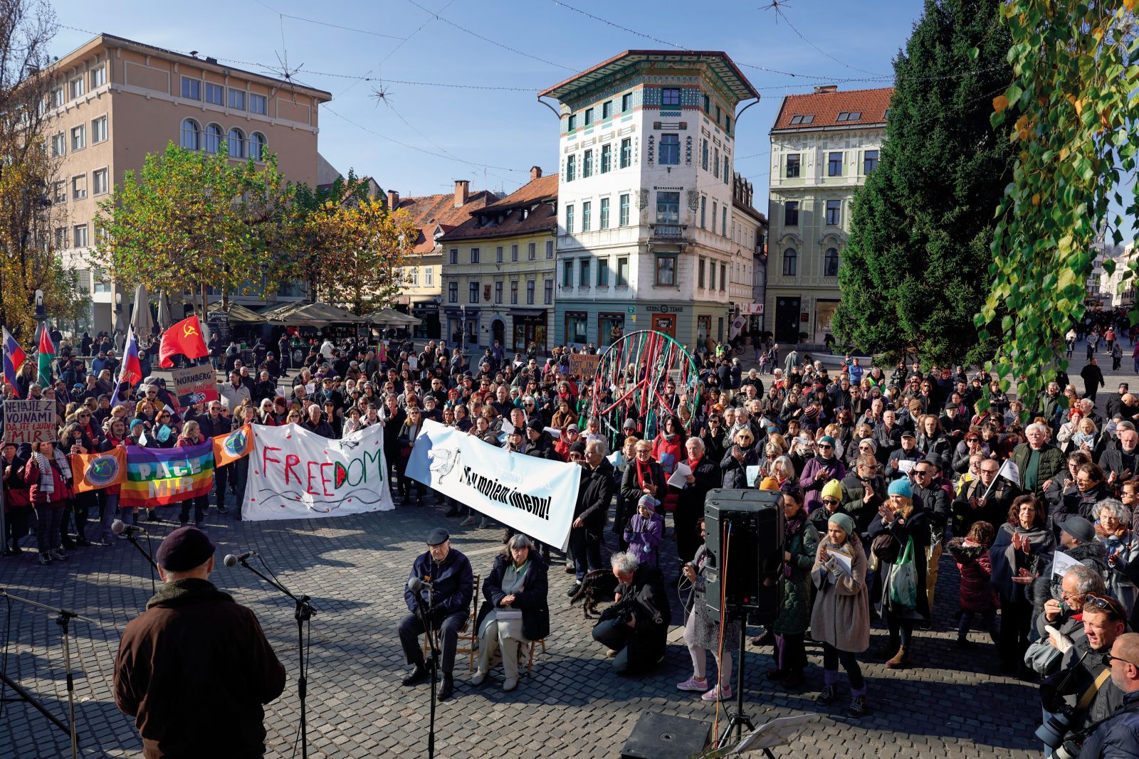 Govor Rudija Rizmana na mirovnem shodu Ne v mojem imenu! v Ljubljani 16. novembra