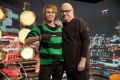 Urška Žnidaršič in Marcel Štefančič, režiserka in voditelj nove oddaje MARCEL, Televizija Slovenija, LJ