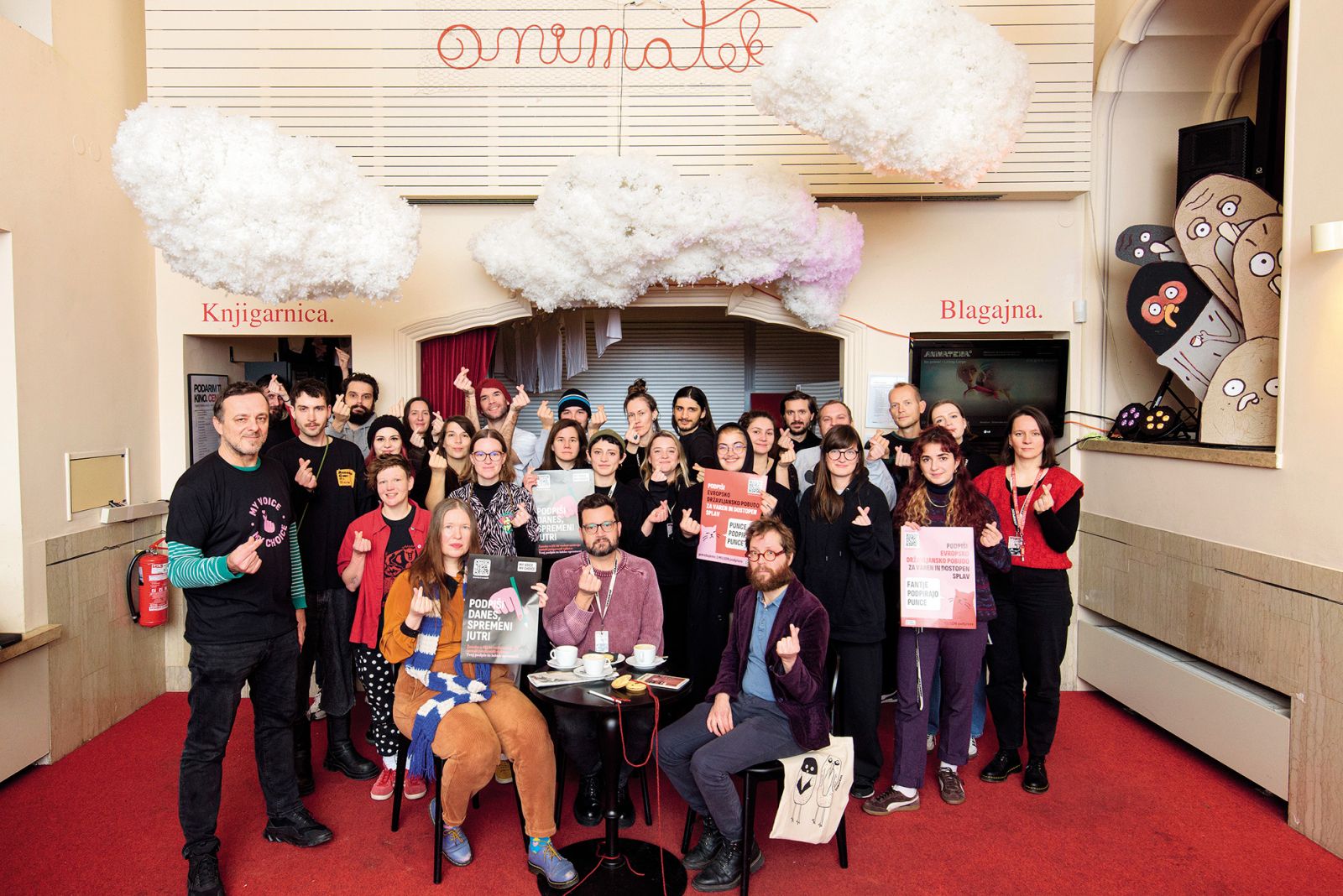 Ekipa Animateke z gosti ZA iniciativo My Voice, My Choice, ki jo koordinira Inštitut 8. marec, Kinodvor, LJ | Katja Goljat