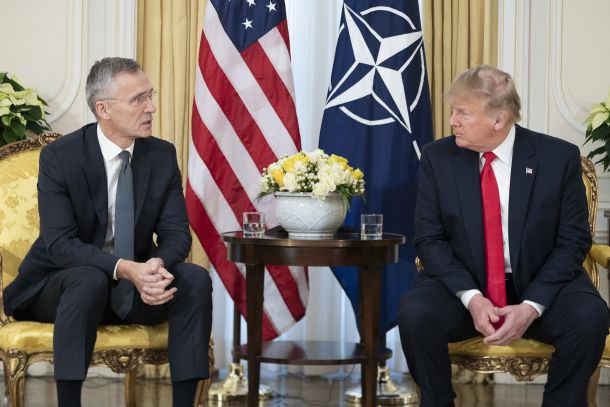 President Donald J. Trump meets with NATO Secretary General Jens Stoltenberg during a one on one meeting Tuesday, Dec. 3, 2019, at Winfield House in London
