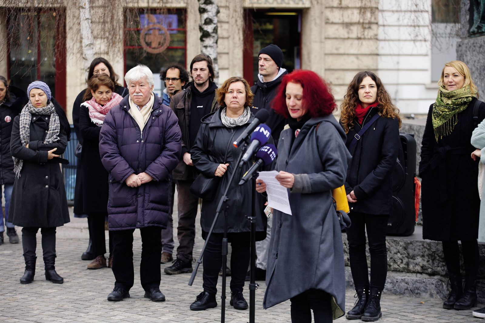 Društvo in sindikat novinarjev Slovenije podpirata palestinske novinarje; mednarodni dan podpore palestinskim novinarjem, 26. februar, LJ | Borut Krajnc