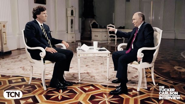 Tucker Carlson in Vladimir Putin 