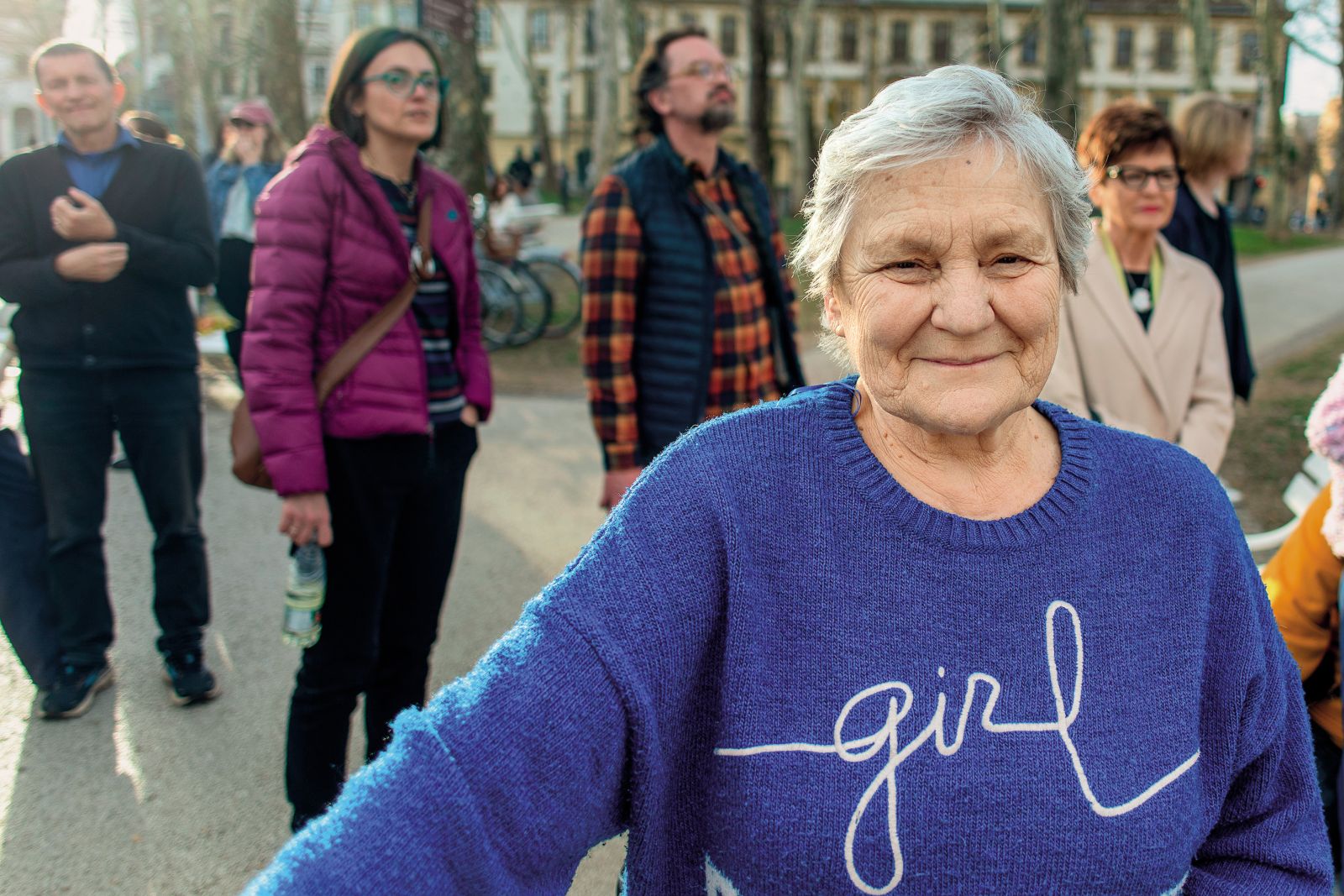 Sonja Lokar na protestu ob dnevu žena 8. marca v Ljubljani | Gašper Lešnik