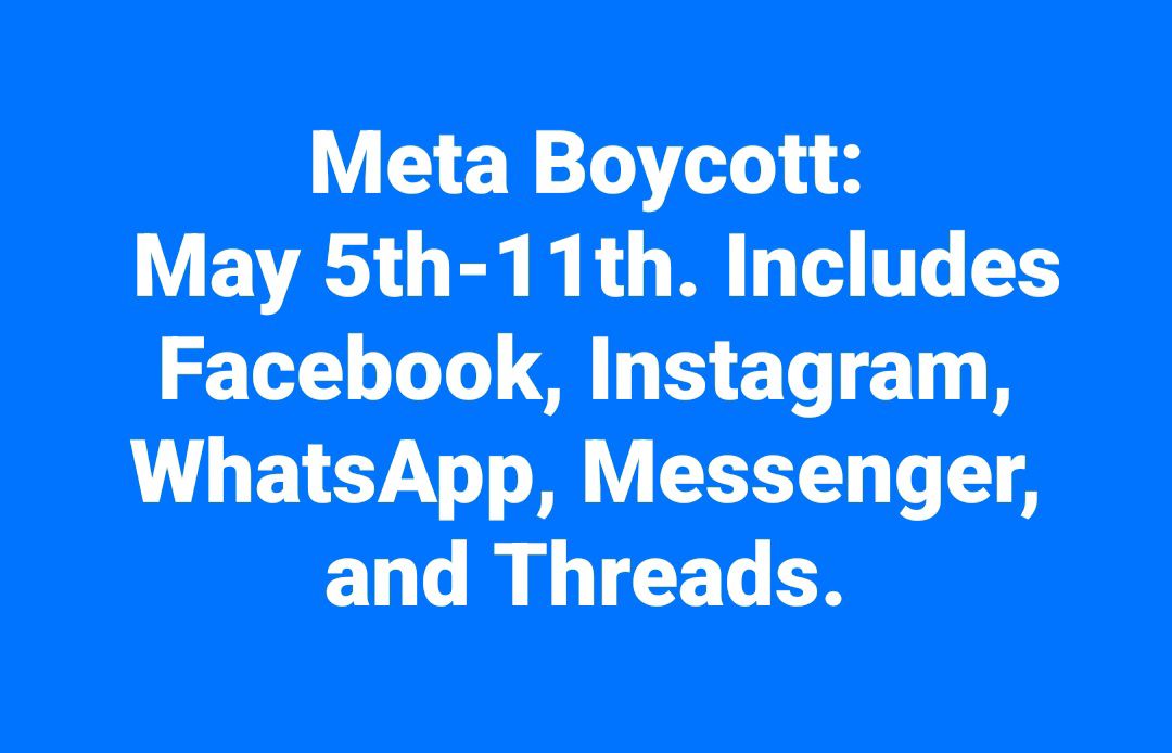 Bojkot Metinih omrežij /  Digitalni protest bo potekal med 5. in 11. majem