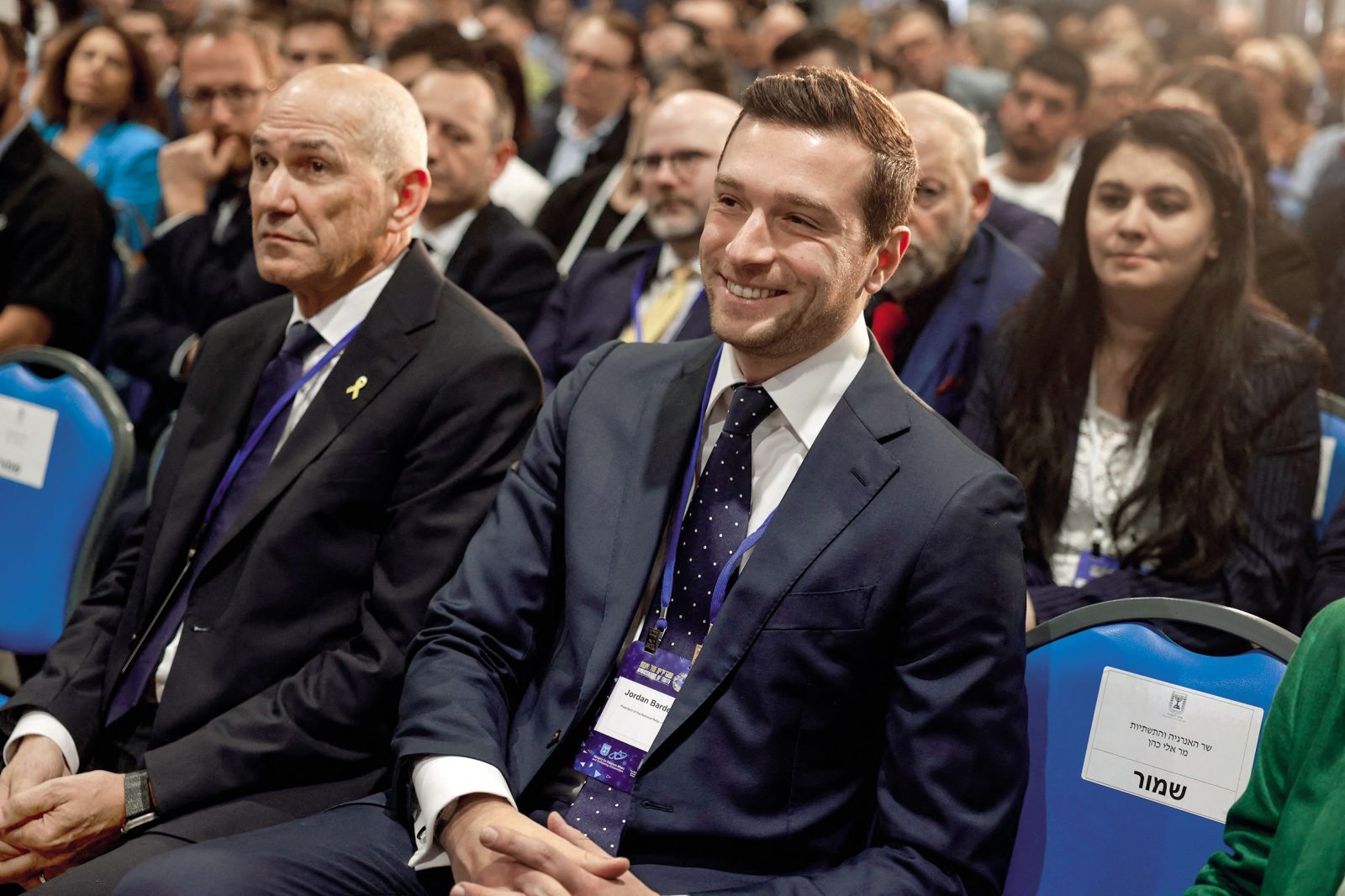 Janez Janša in Jordan Bardella na mednarodni konferenci