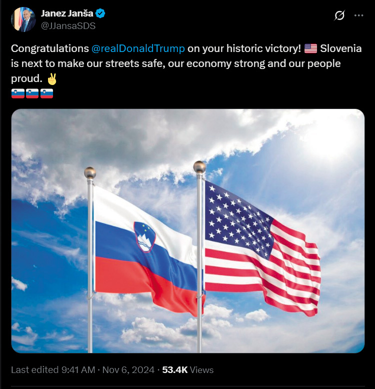 Lanska čestitka Janeza Janše Donaldu Trumpu. Tokrat je zadel, leta 2020 mu je namreč za zmago na volitvah, ki pa to ni bila, čestital prehitro. 