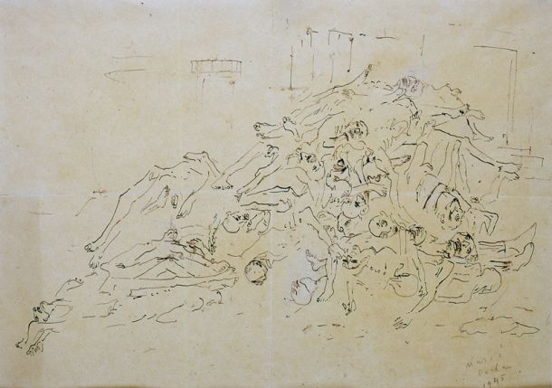 Zoran Mušič: Risba iz Dachaua (1945), iz zbirke Moderne galerije