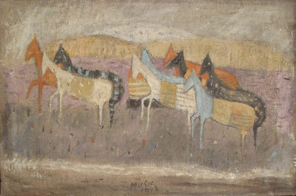 Zoran Mušič: Konjički (1948), iz zasebne zbirke