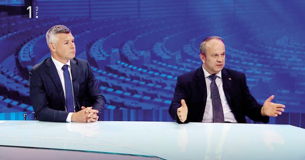 Evroposlanca Matjaž Nemec in Branko Grims v Odmevih 
