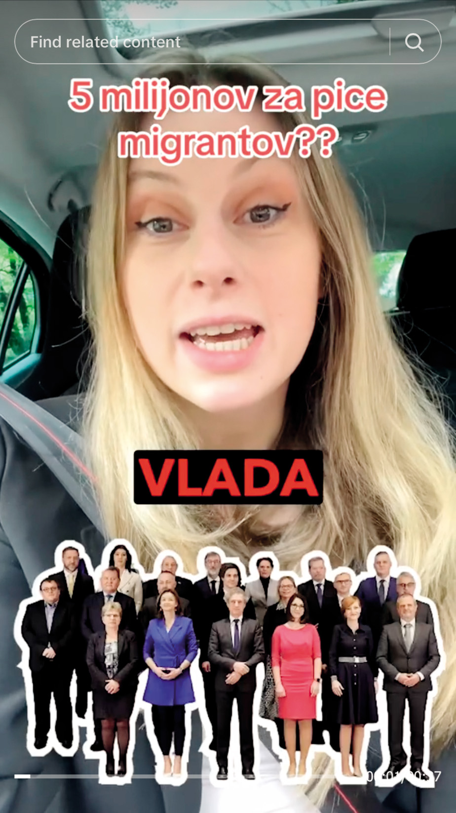 Zala Tomašič je na TikToku delila lažno novico, da je vlada zapravila več kot pet milijonov evrov za pice migrantov. Posnetek ima več kot 137 tisoč ogledov. Predsednik vlade in vladni urad za informiranje se s svojimi objavami tem številkam ne moreta niti približati. 