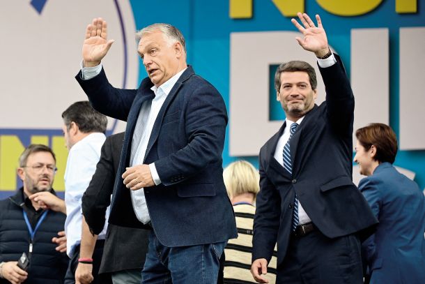 V dobri družbi: madžarski premier Viktor Orbán in vodja portugalske stranke Chega André Ventura 