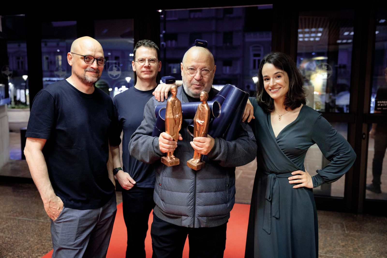 Duo Silence, Matjaž Berger, Gaja Filač; nagrajenci predstave Beograjski trio; 70. festival Sterijino pozorje, Novi Sad, Srbija | Boštjan Pucelj