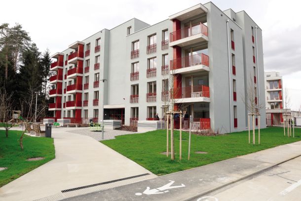 Stanovanjska soseska najemnih stanovanj Podbreznik v Novem mestu, ki sta ga zgradila Stanovanjski sklad RS in občina Novo mesto