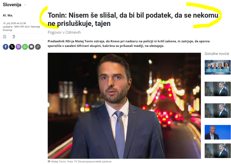 Naslovni poudarek na MMC RTV Slovenija