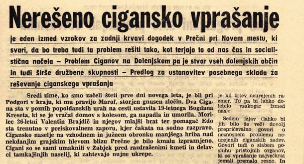 Članek iz Dolenjskega lista, objavljen 24. januarja 1964, priča o tem, da se v več kot šestih desetletjih odnos družbe do Romov in njihove bivanjske razmere niso bistveno spremenili.