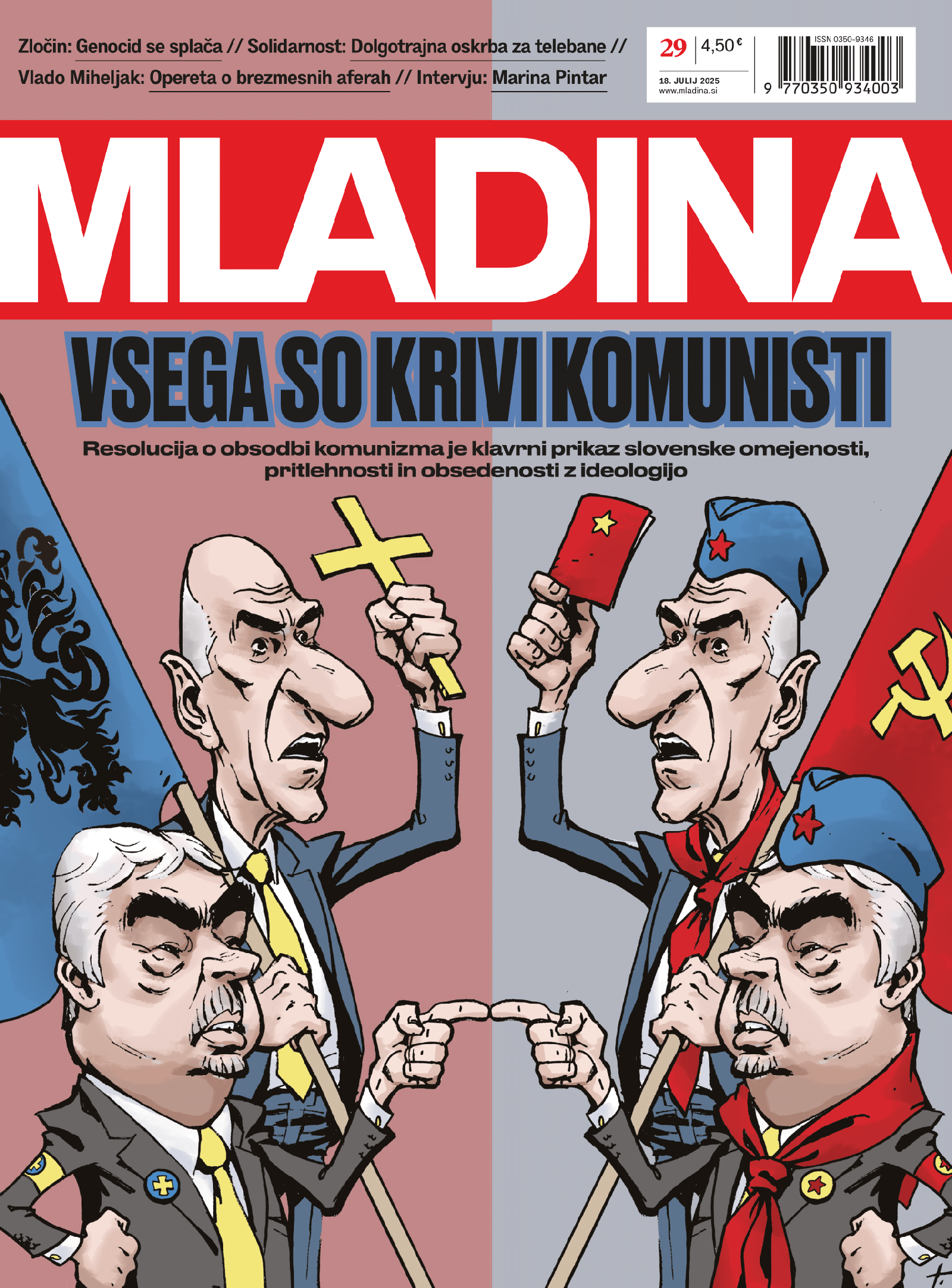 Naslovnica nove Mladine / Vsega so krivi komunisti!