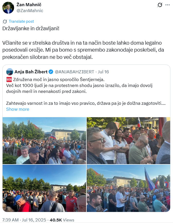 Mahničev hujskaški zapis s pozivom k oboroževanju