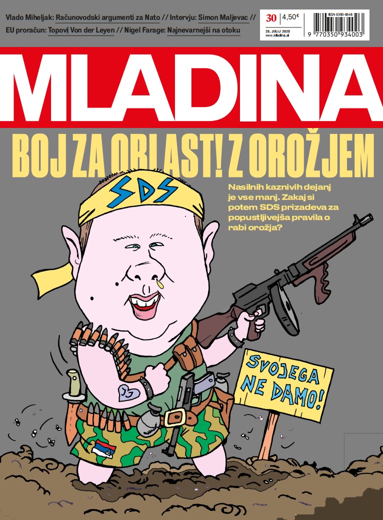 Naslovnica nove Mladine /  BOJ ZA OBLAST! Z OROŽJEM