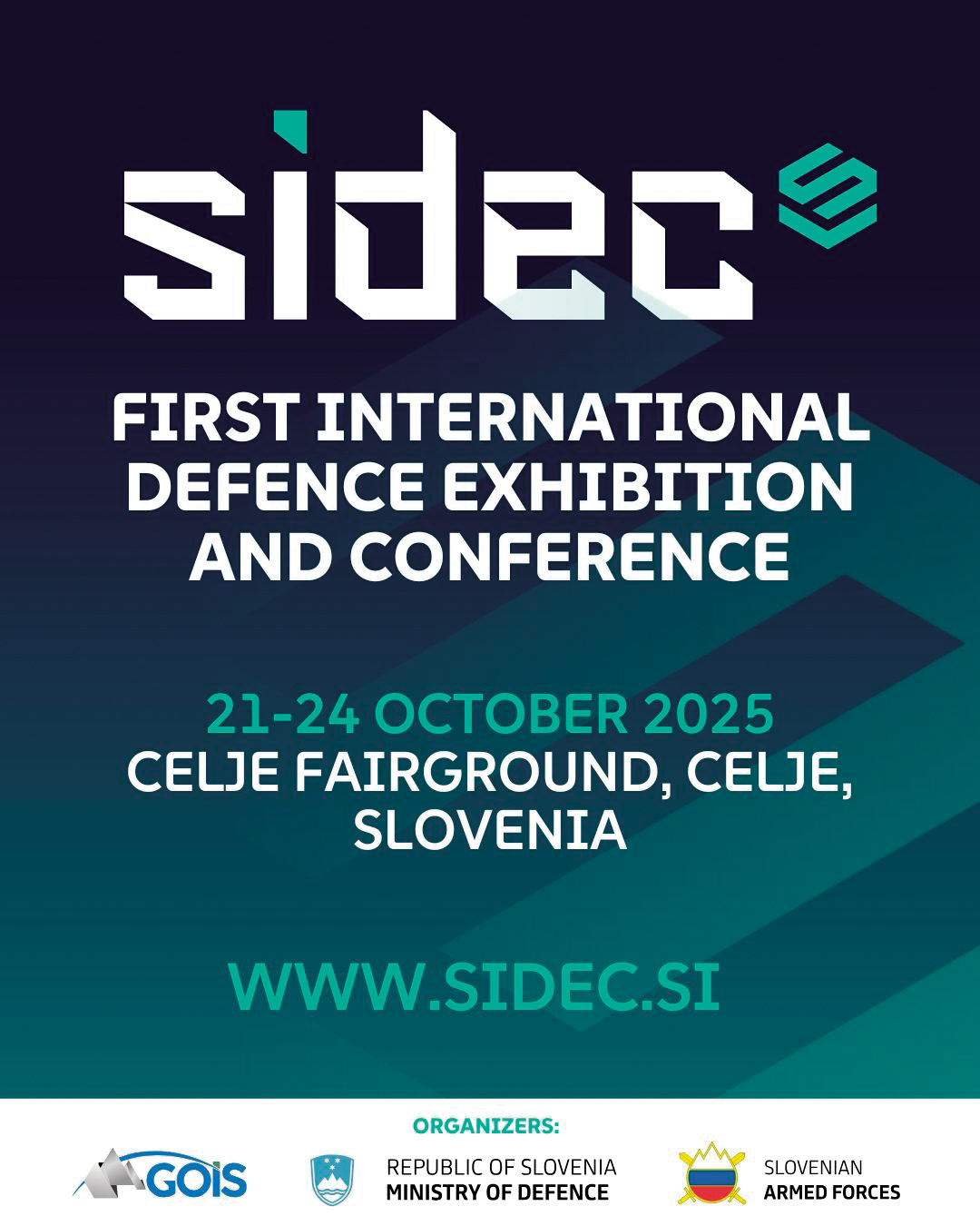 Vabilo na prvo mednarodno razstavo in konferenco o obrambi. Dogodek napovedujejo z besedami, da bodo imeli udeleženci »priložnost spoznati obrambne tehnologije nove generacije.«