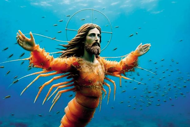 Shrimp Jesus, groteskni hibrid med Jezusom Kristusom in raznimi členonožci, je postal nekakšen učbeniški primer ali celo simbol slikovne umetnointeligenčne brozge.