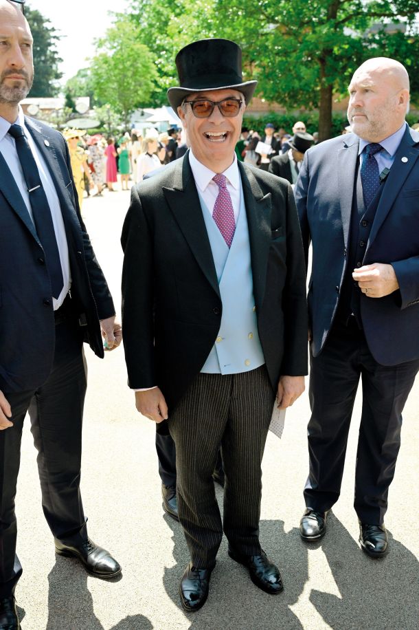 Nigel Farage na letošnjih konjskih dirkah Royal Ascot v Berkshiru