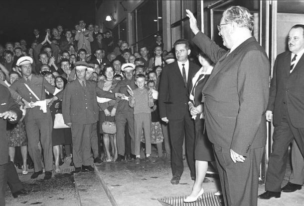Jugoslovanski predsednik Josip Broz - Tito leta 1966 v Mariboru