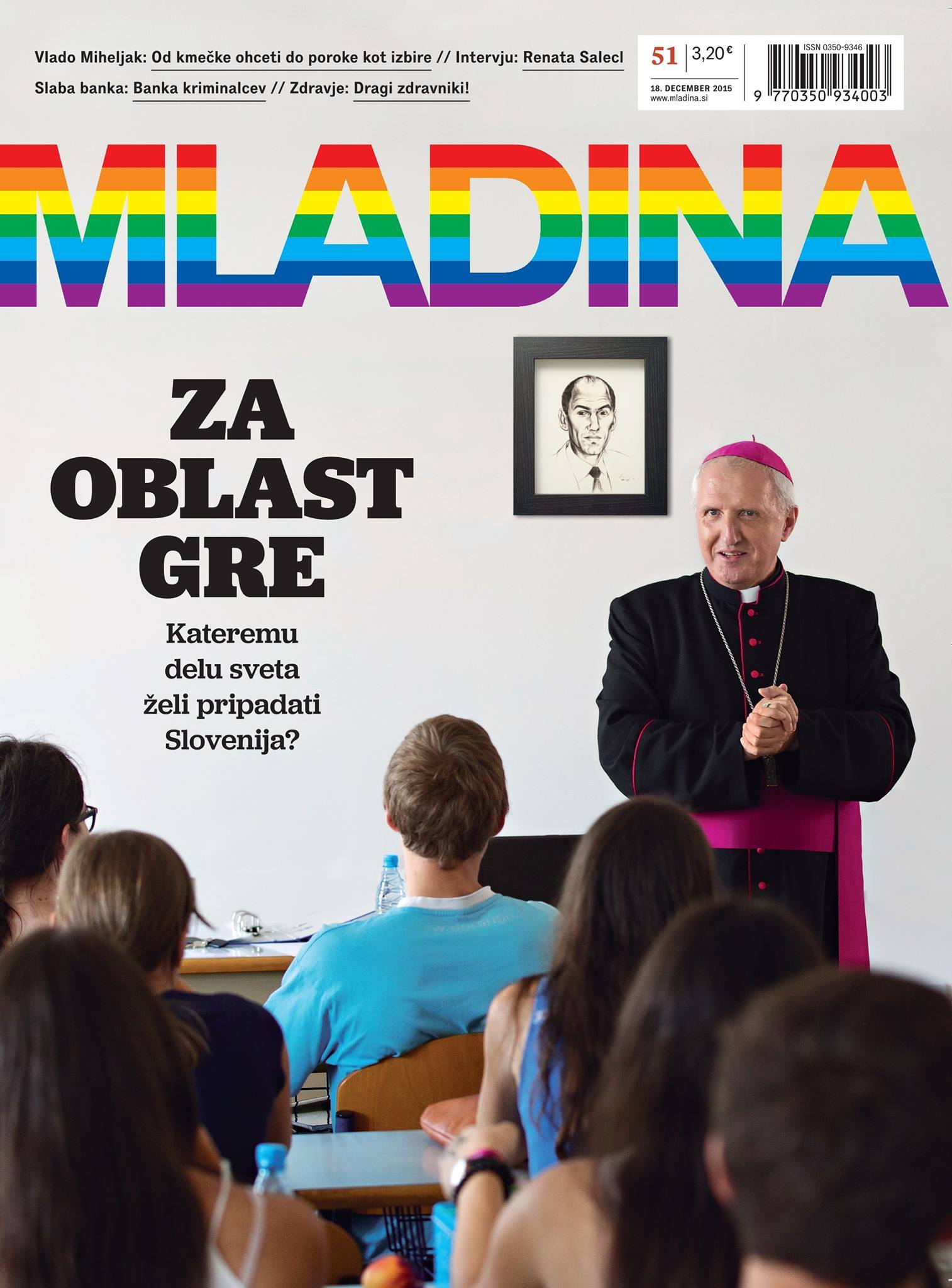 Naslovnica Mladine 18. decembra leta 2015