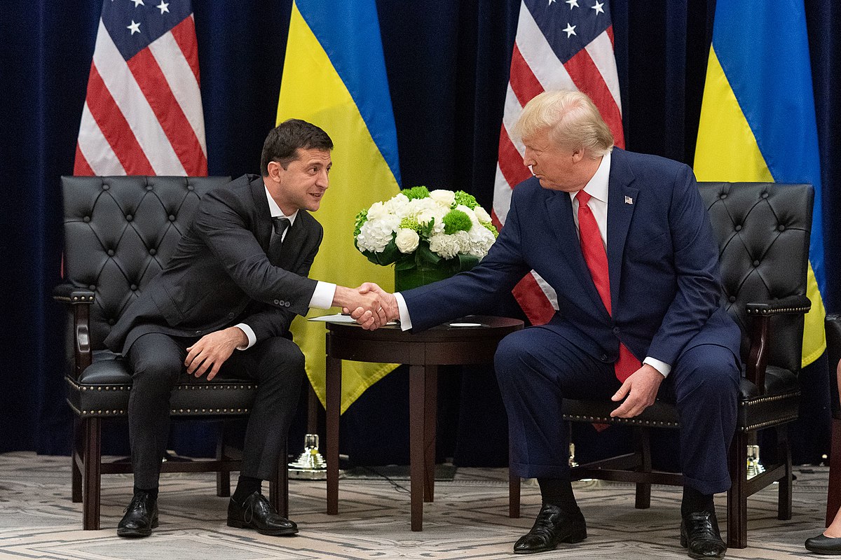 Ukrajinski predsednik Volodimir Zelenski in predsednik ZDA Donald Trump na srečanju uleta 2019