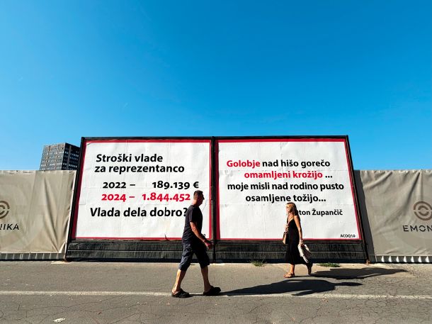 Politična propaganda v središču Ljubljane