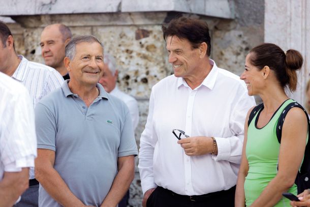 Karl Erjavec in Pavle Rupar pri maši na veliki šmaren na Brezjah