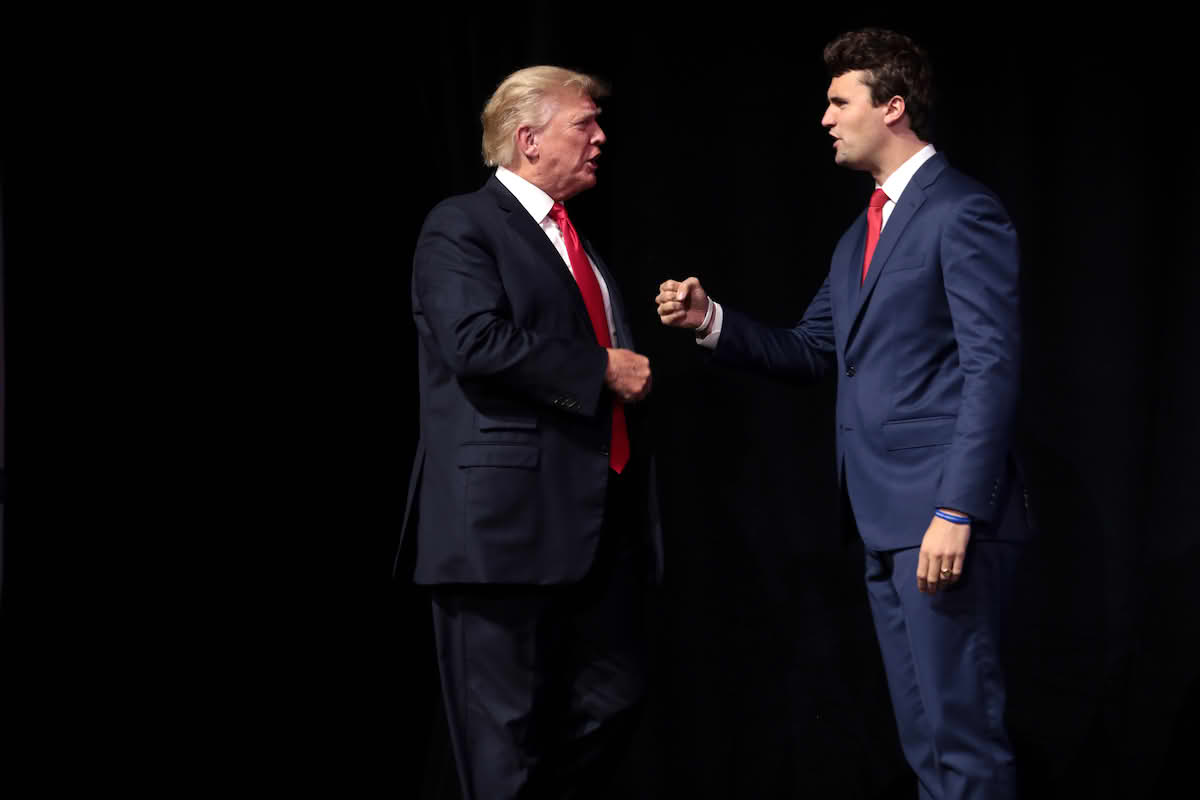 Ameriški predsednik Donald Trump in zdaj že pokojni Charlie Kirk