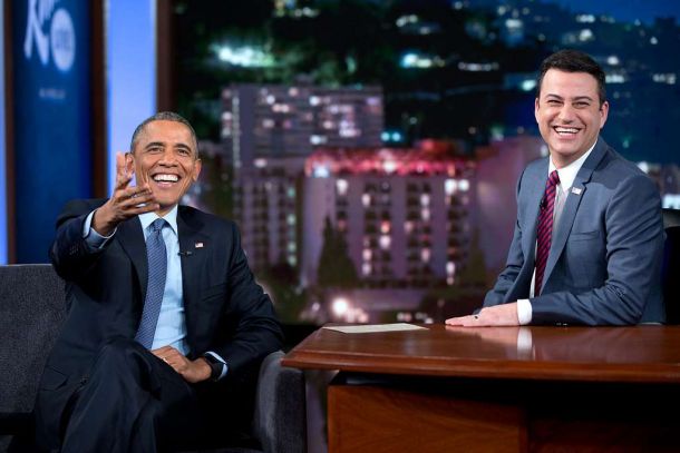 Nekdanji predsednik ZDA Barack Obama in voditelj Jimmy Kimmel 