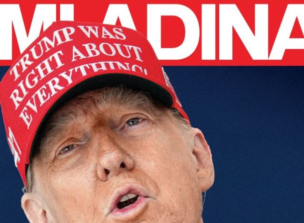 Naslovnica nove Mladine / KONEC AMERIŠKE DEMOKRACIJE
