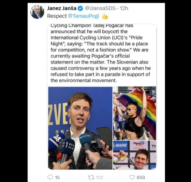Janševa objava na omrežju X