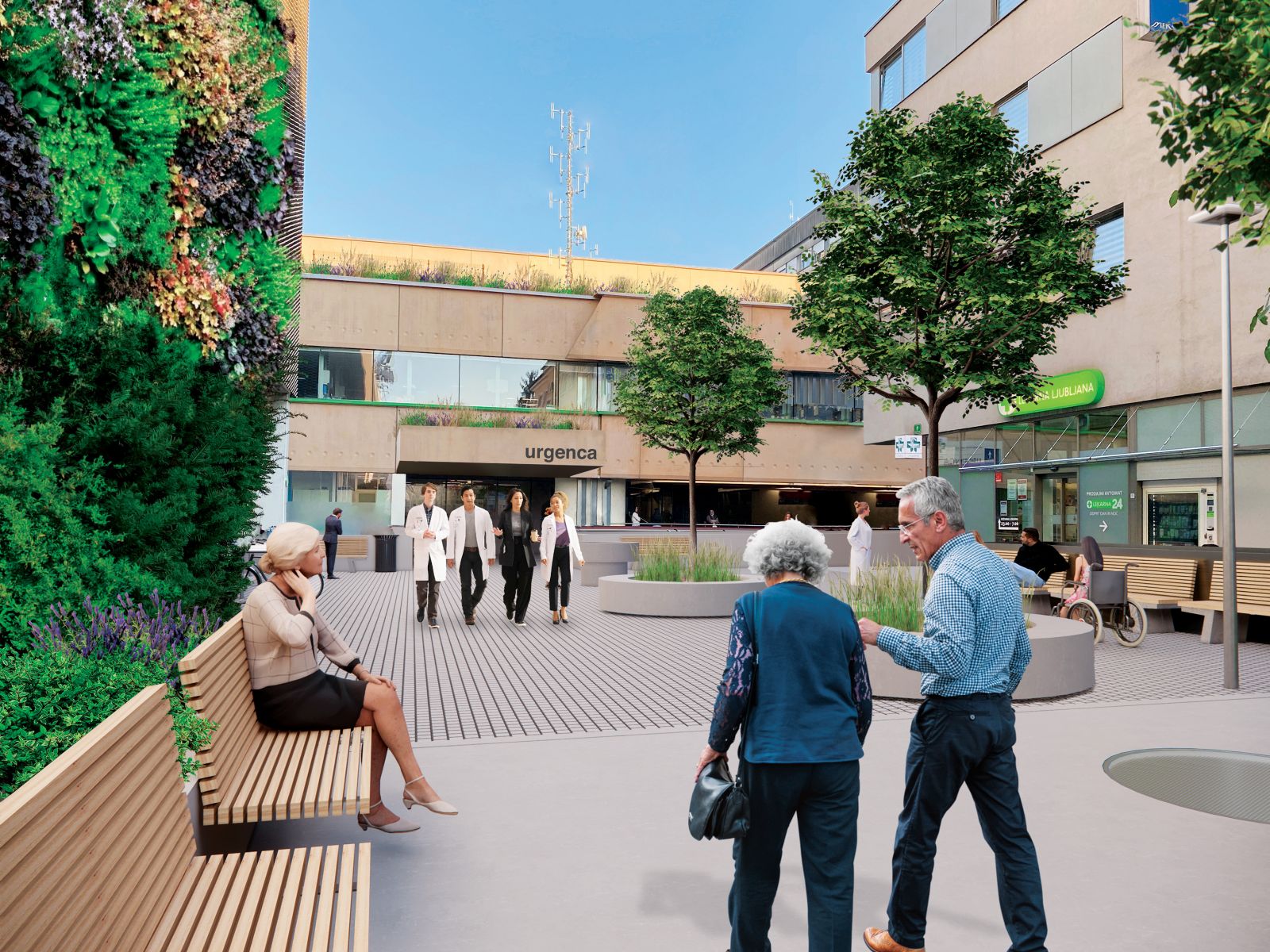 Prostor pred urgenco, ki je med najbolj degradiranimi v ljubljanski bolnišnični četrti, bi lahko preuredili v majhen trg.