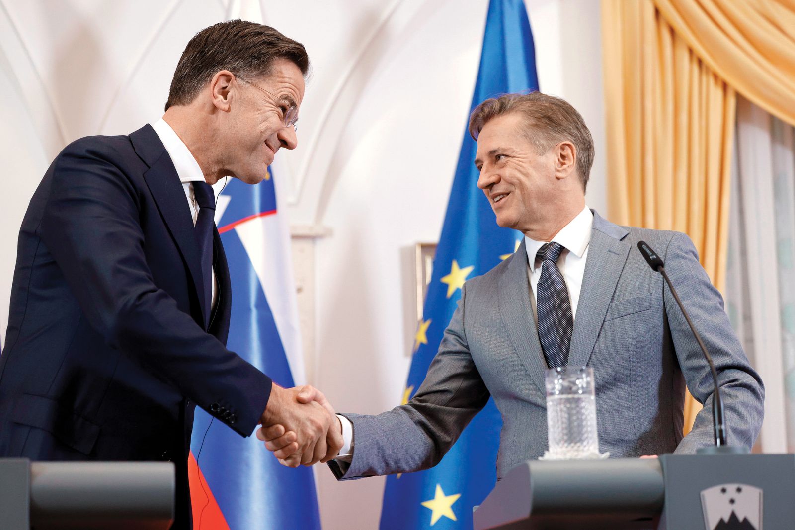 Mark Rutte, generalni sekretar zveze Nato, in Robert Golob | Luka Dakskobler