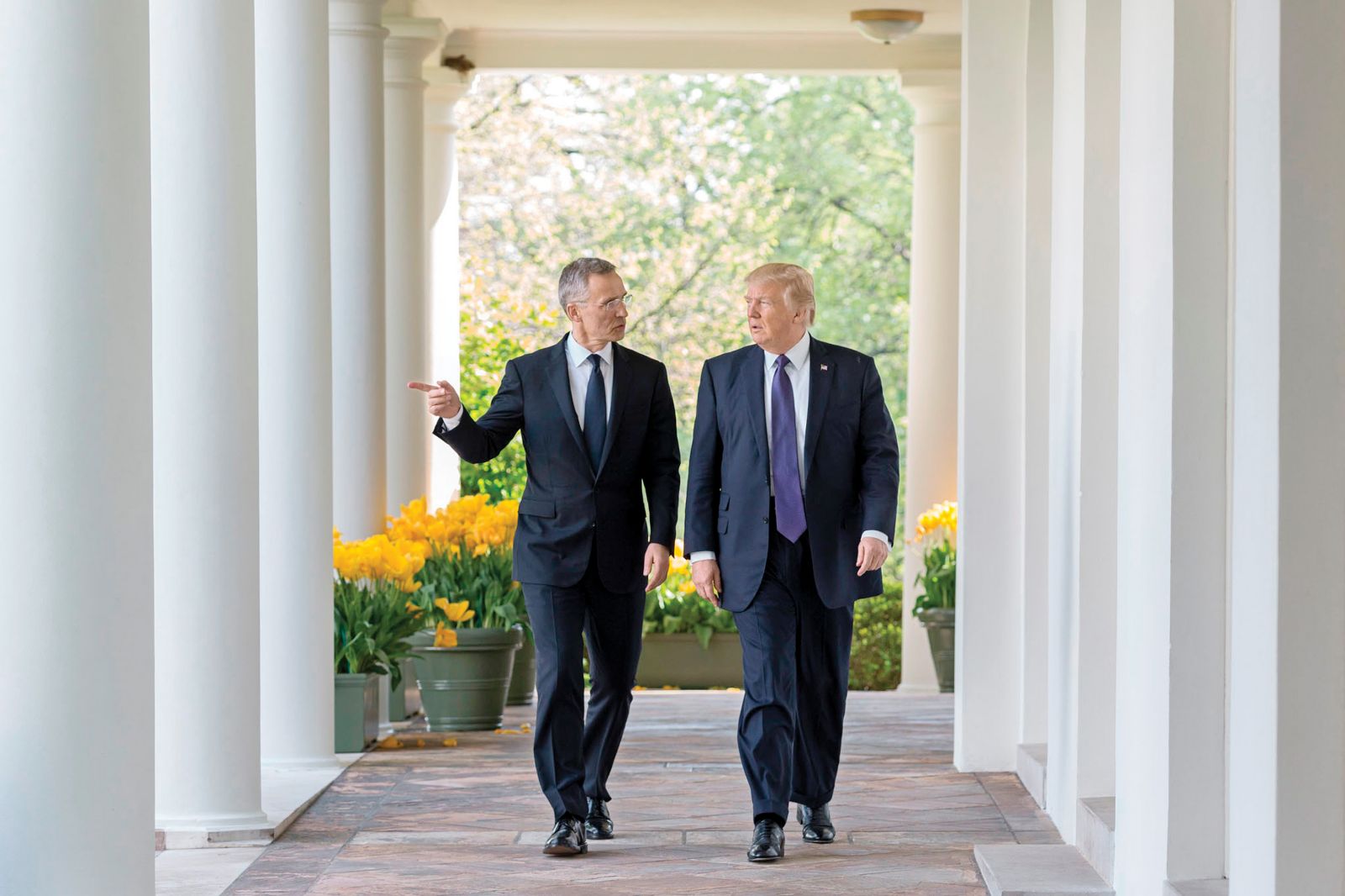 Jens Stoltenberg, generalni sekretar zveze Nato, in Donald Trump v beli hiši leta 2017